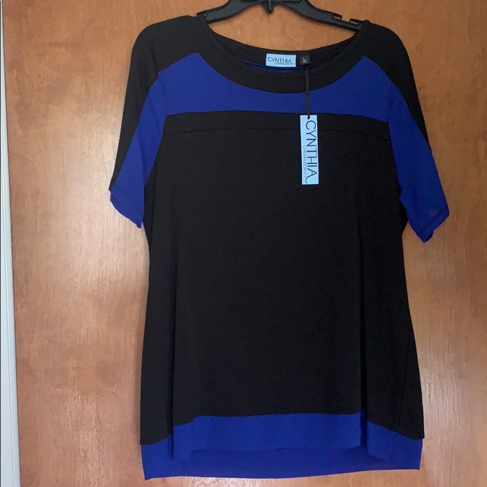 Cynthia Rowley Black/Blue Blouse